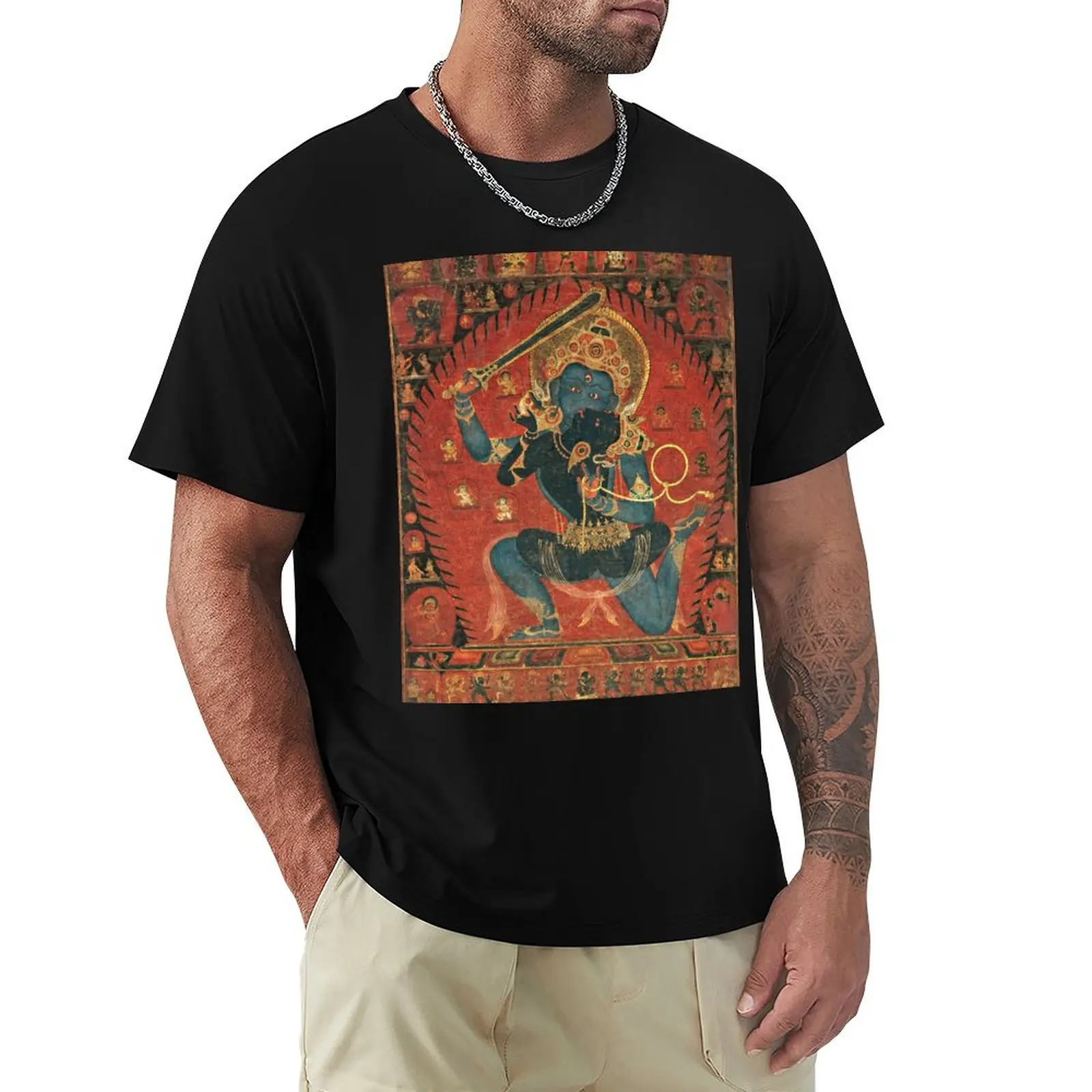 

Buddhist Mandala 68 Achala T-Shirt blacks cotton graphic tees Clothing mens t shirts