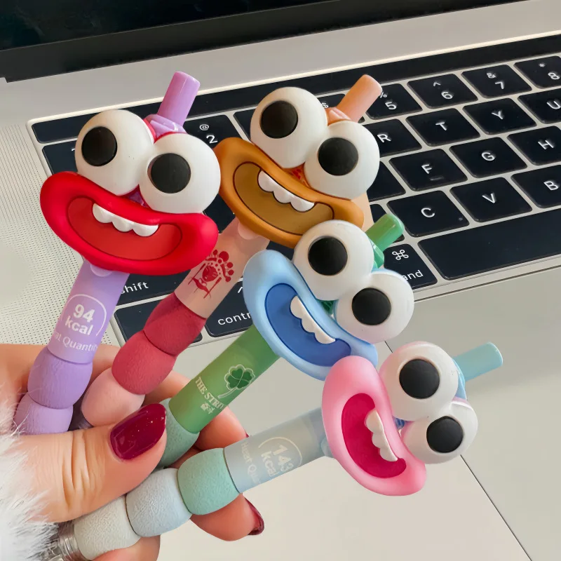 

Emoji Gel Pen Cute Big Mouth Big Eyes Quirky Doll Pen High AestheticinsWind Brush Exam Pen for Students