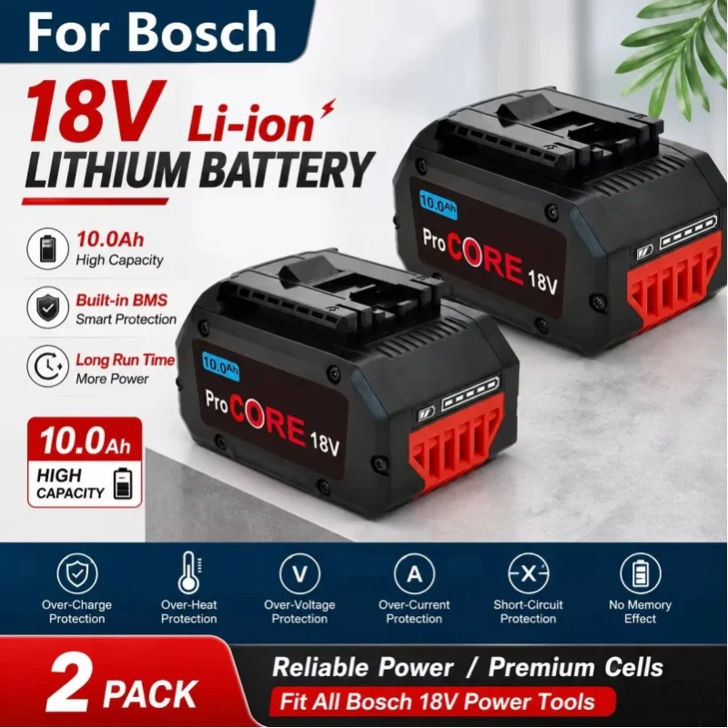 Neu für Bosch 18V 10,0Ah Lithium-Ionen-Akku ProCORE Kabelloser Elektrowerkzeug-Akku BAT609, BAT618, GBA18V8 Ersatzakku für Schraubendreher