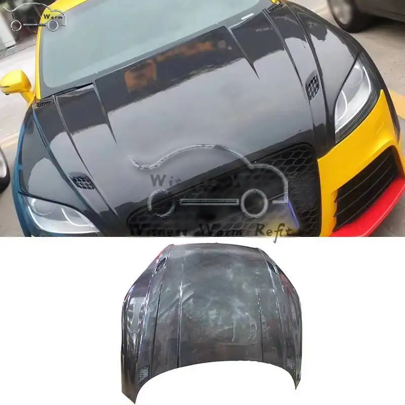 Carbon Fiber Engine Hood for Audi Tt Tts Style Real Carbon Fiber Bonnet for Audi Tt Carbon Fiber Engine Cover