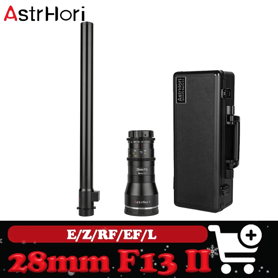 

AstrHori Full Frame 28mm F13 II Macro 2X Probe Lens MF 360 Degree/Direct View Wide Angle Lens for Sony A6400 Canon R6 Nikon Z5