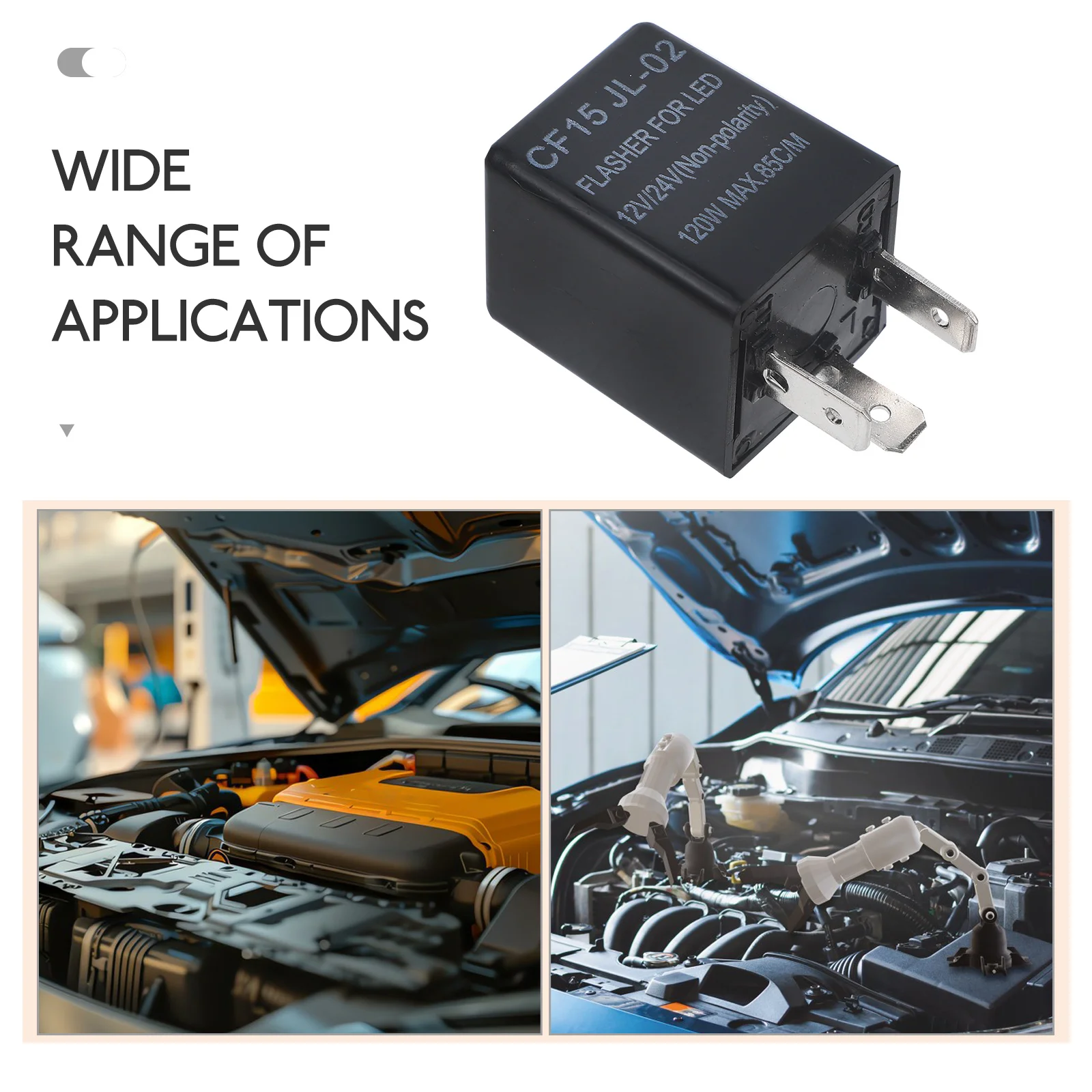 

Turn Flasher Relay 3 Pin 12 Volt LED Compatible with Motorcycle Auto Car Parts Flash Relay Sturdy Design Easy Installation Safe