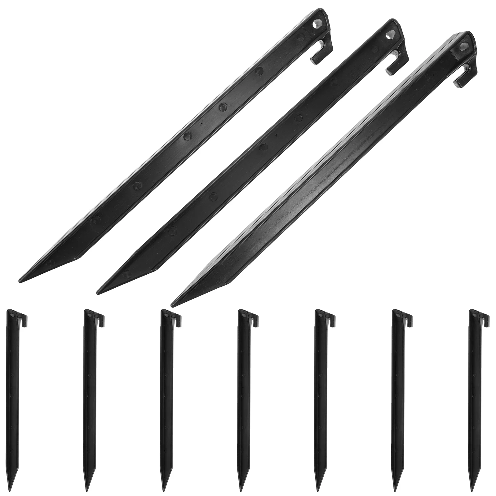 

10 Pcs Ground Pegs Nail Plastic Tent Stakes Picnic Mat or Black Heavy Duty Yard for Decorations