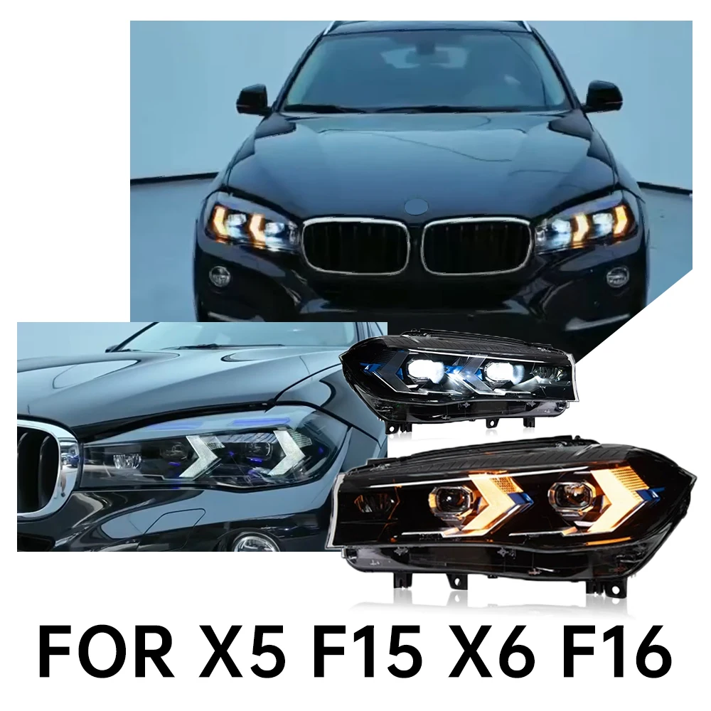 

Headlight for Bmw X5 F15 Led Headlight 2013-2018 X6 F16 Head Lamps Drl Turn Signal High Beam Angel Eye Projector 2Pcs