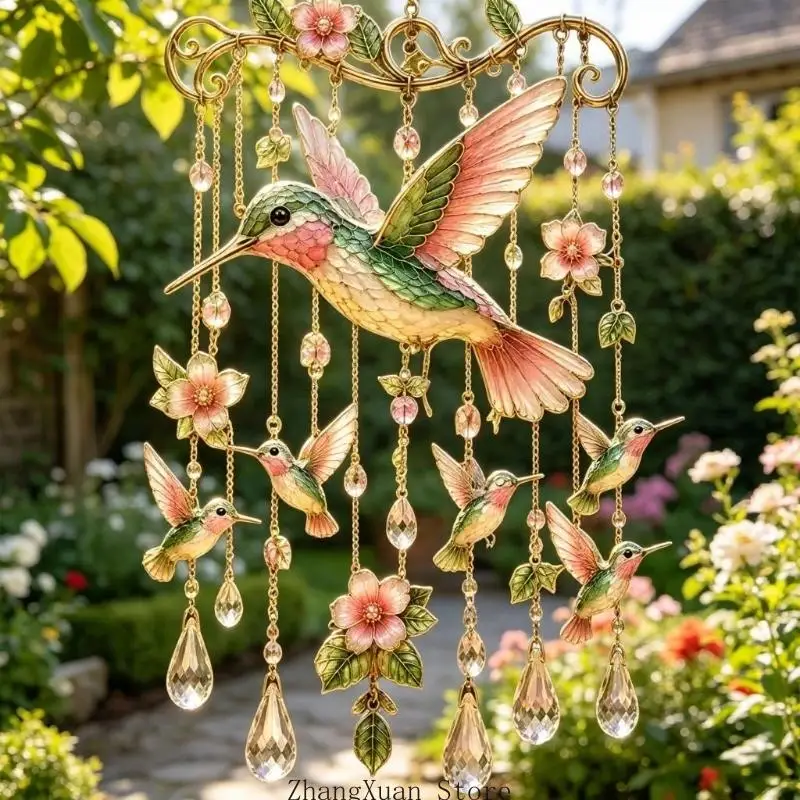 Gartenvogel-Hängestück mit facettierten Anhängern für Fensterhaus 3XUF – Detail 10