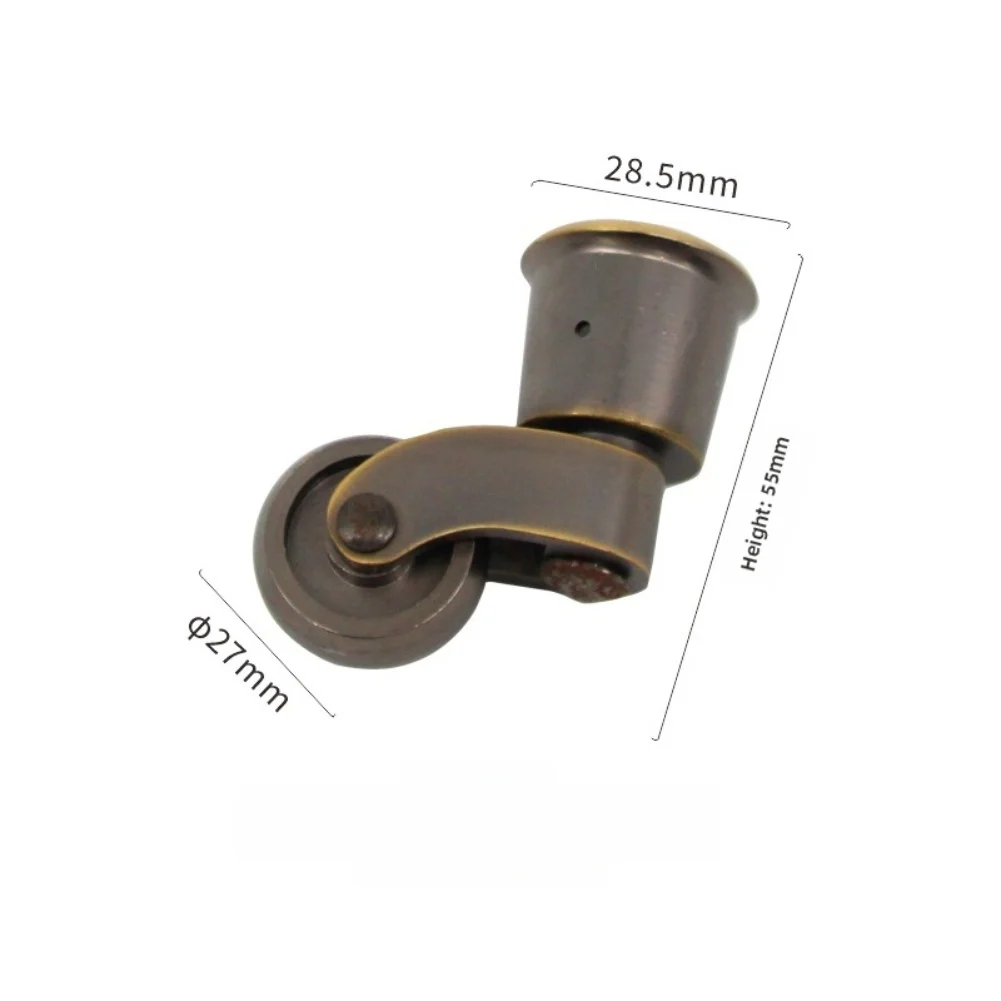 Retro Cup Wheels Brass Casters For Floor Protection Diagonal Groove Design Matte Finish Heavy-duty Load Floor Protection
