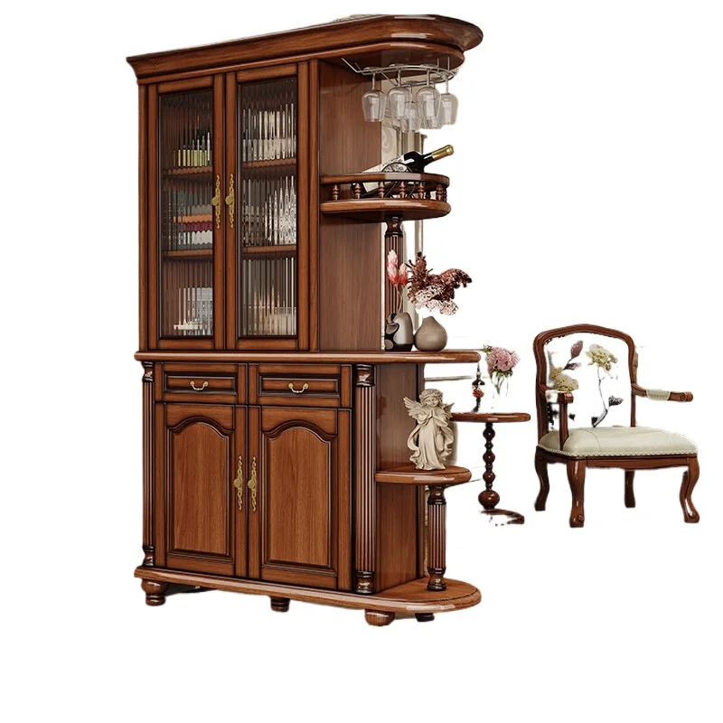

American solid wood room cabinet retro wine cabinet