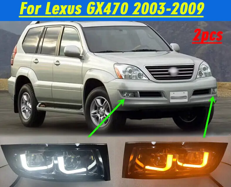 

Fits For Lexus GX470 LED 2003-2009 DRL Daytime Running Light Fog Front Bumper 2*