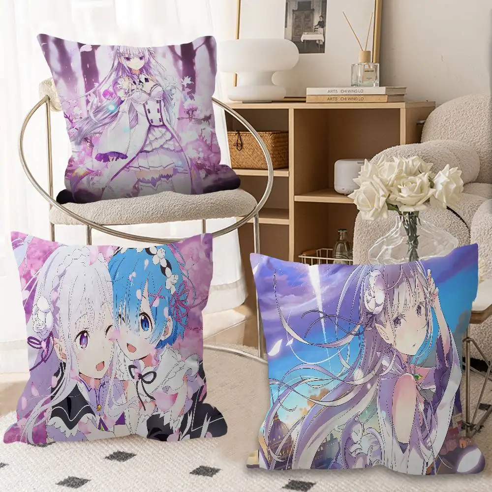 Classic vintage R-Re Zero Anime pillow cover sofa cushion cover home room decoration children gift