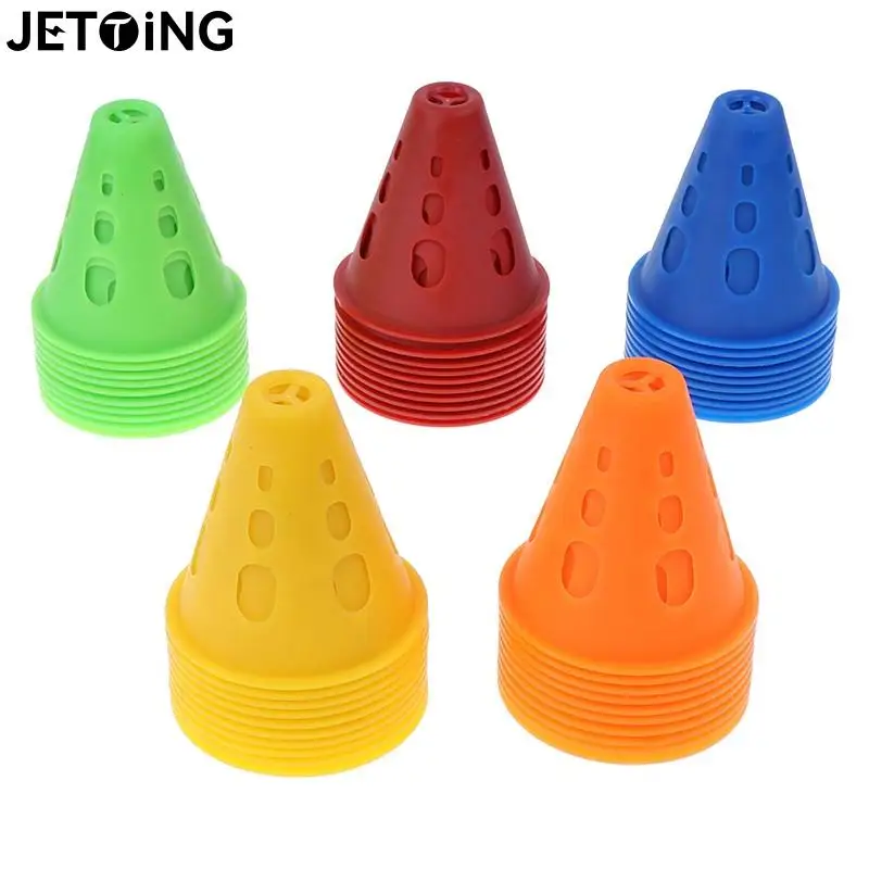 

Soccer Trainning Cone 10pcs Stadium Marking Agility Training Marker Free Slalom Skate Pile Cup Football Training Equipment