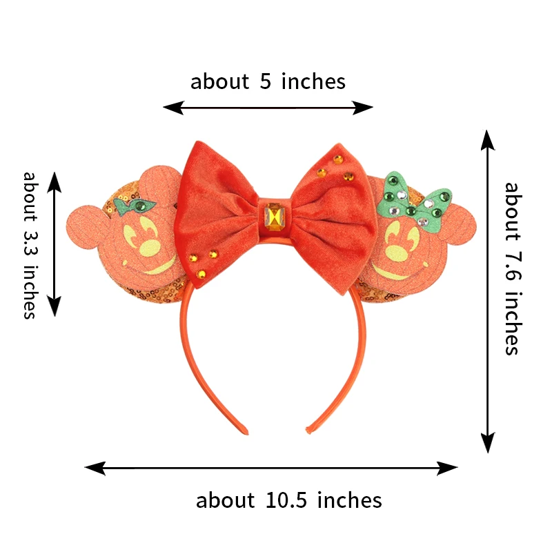 2024 New Halloween Mouse Ears Headband Sequin 5Inches Bow Hairband Festival Cartoon DIY Hair Accessories Boutique