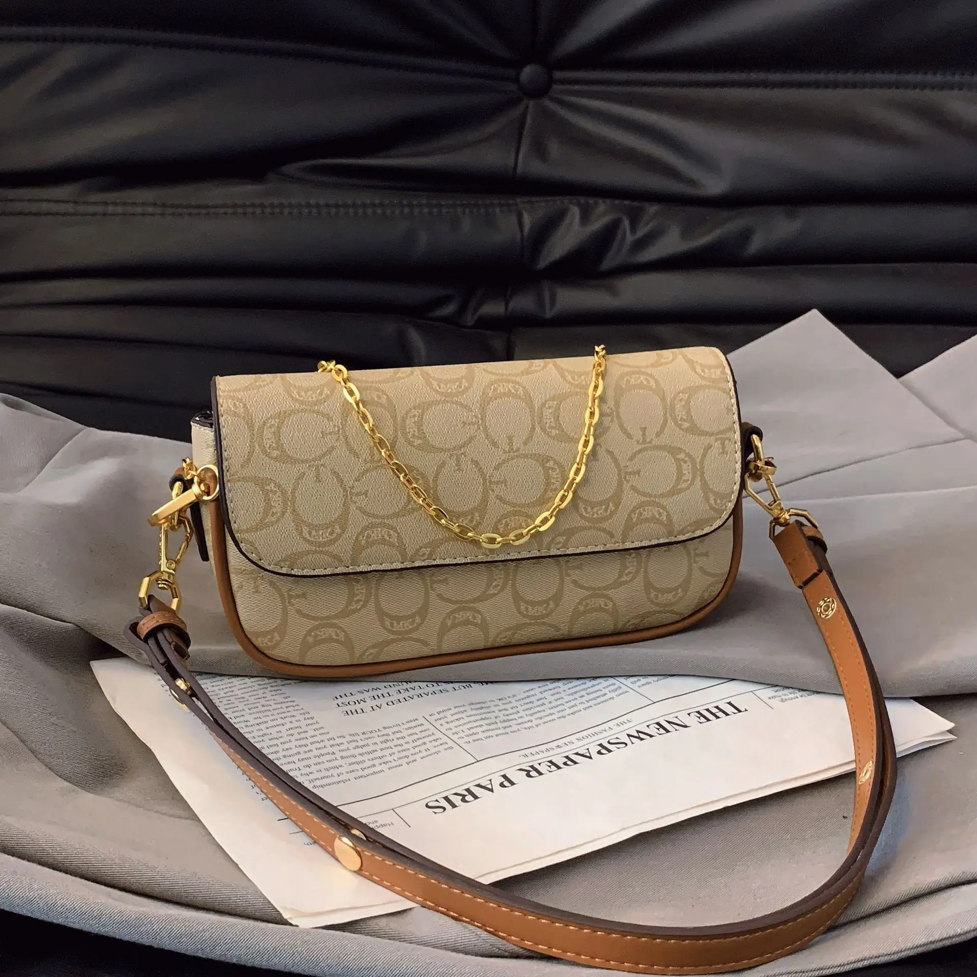 

​​2025 Baguette Bag with Chain Strap, French Style Underarm Purse, Women's Shoulder Crossbody​​