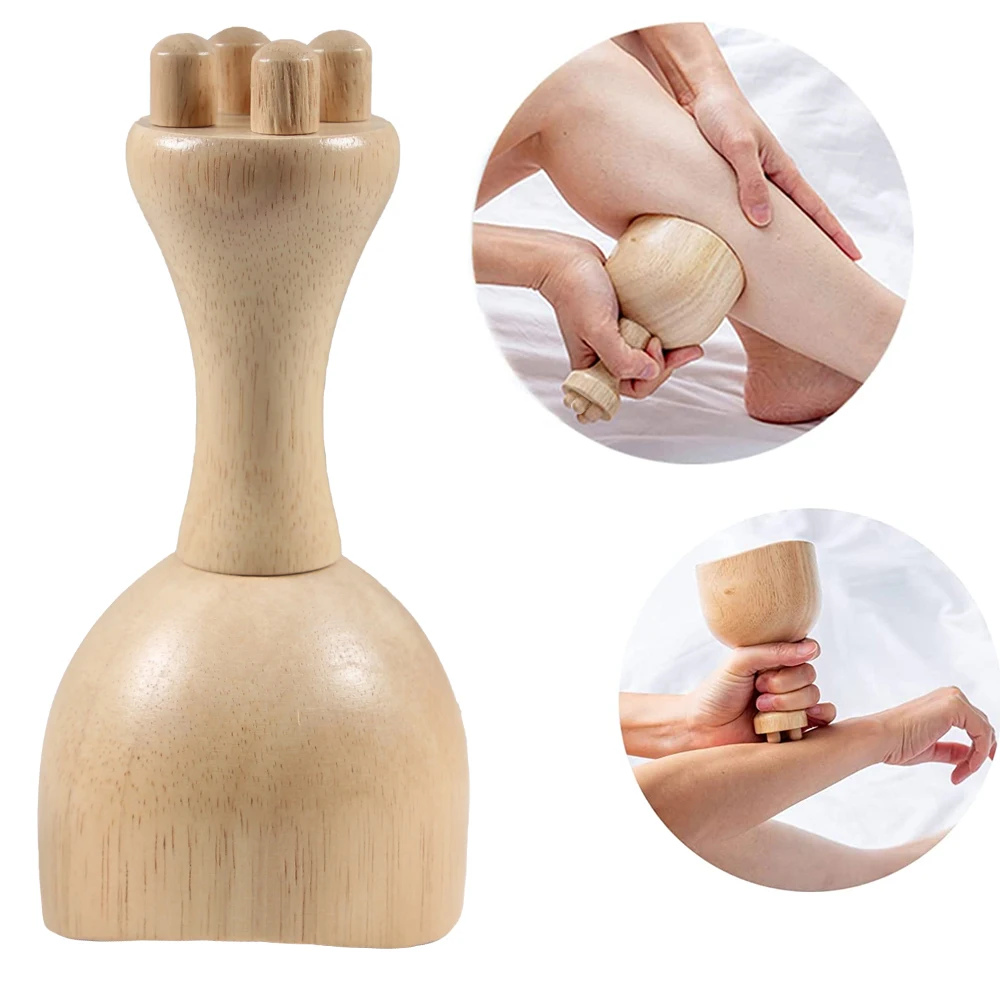 1PC Wood Handheld Therapy Cup Wooden Swedish Cup Lymphatic Drainage Massager - Body Sculpting, Anti-Cellulite,Muscle Pain Relief