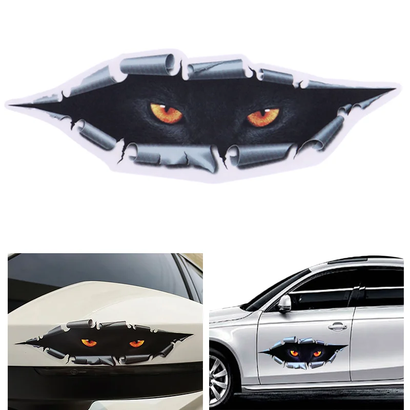 3D Stereo Car Front Windshield Stickers Motorcycle Auto Cat Eyes Peeking Sticker Anti Scratch Decals Cars Decorative Decal