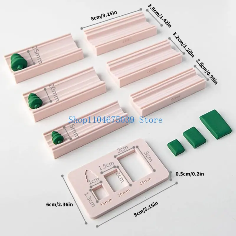 5asd شجرة عيد الميلاد بوليمر كلاي Stampers 3 بكرات لقلادات القرط صياغة والمجوهرات الفنية #6