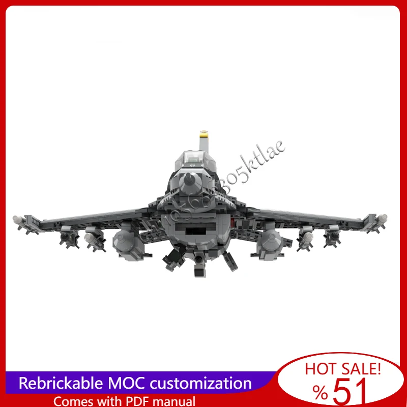 1255 peças moc combate a ar f16c modelo de lutador blocos de construção modulares tecnologia montagem crianças brinquedos populares presentes de natal