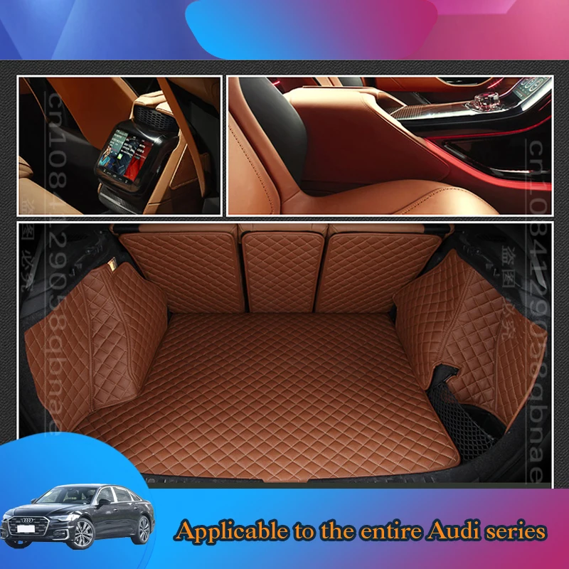 WZBWZX 5D Custom Full Coverage Car Trunk Mat For Audi All Medels A6L R8 Q3 Q5 Q7 S4 RS TT Quattro A7 A8 A3 A4 A5 Car Accessories