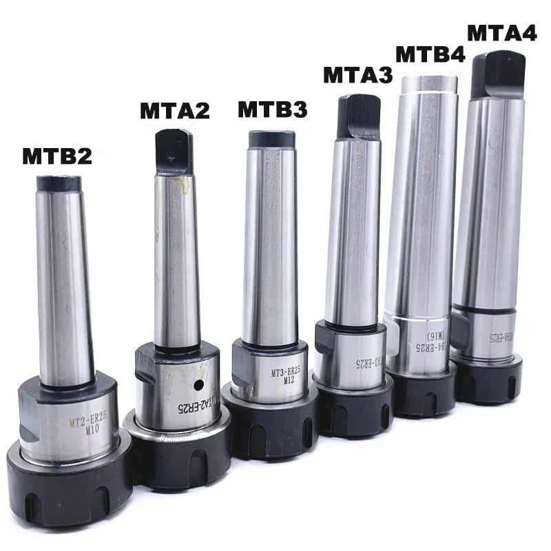 OUIO-abrazaderas de resorte ER25 Collect MT2 MT3 MT4 ER25 15 piezas MT2 ER25 M12 ER25 Collet Chuck Morse Cone Holder MT2 MT3 MT4 ER25 Set