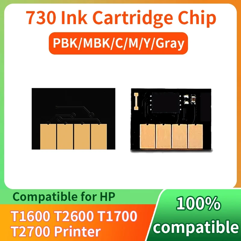 1pcs Compatible for HP 730XL Ink Cartridge Chip for HP730 Chip For HP DesignJet T1600 T1600dr T1700 T1700dr T2600 Printer Chips