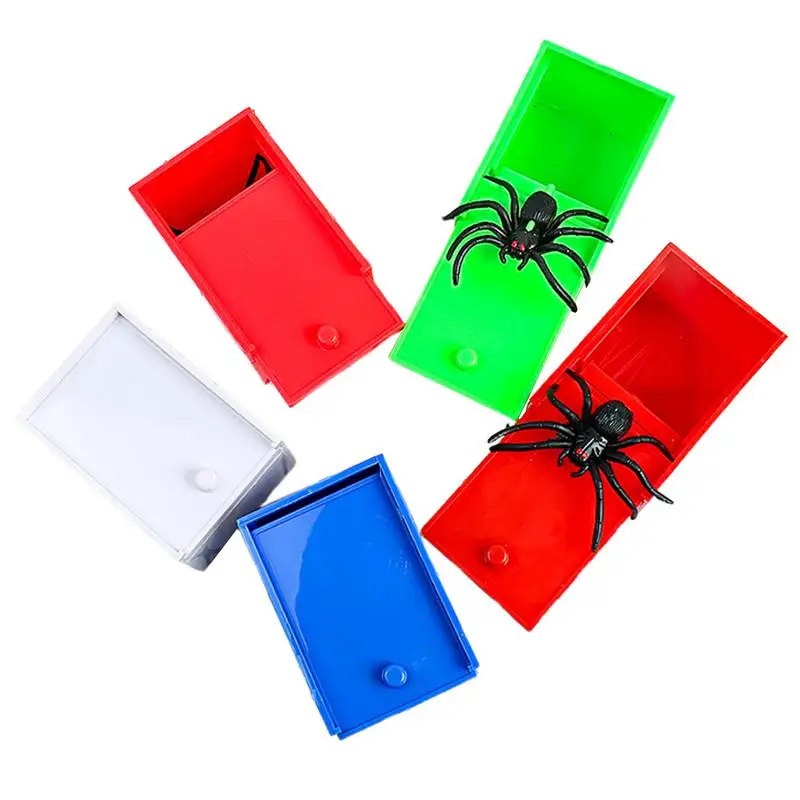 Spider Prank กล่องเฮฮา Spider Scare Gag กล่องชุด 5 ความแปลกใหม่ตลกน่ากลัวกล่อง Prank Spider Creative Tricky Joke เด็กผู้ใหญ่