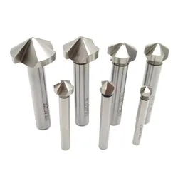 1PCS 3 Flute 120 degree HSS Countersink chamfering too Wood Steel Chamfer Cutter Power Tool 4.5 to 60mm Chamfer tool