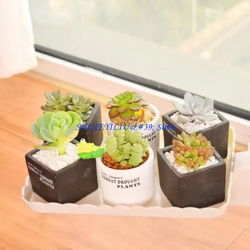 E21F 3-Hole Flowerpot Mold Round/Square Geometric Concrete Casting Tool Silicone Potted Plant Cement Pot for DIY Clay