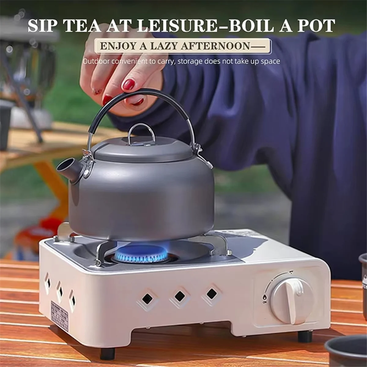 N18R Mini Cassette Stove Fire Piezo Ignition Cookware Portable Magnetic Canister Gas Stove Camping Outdoor Travel