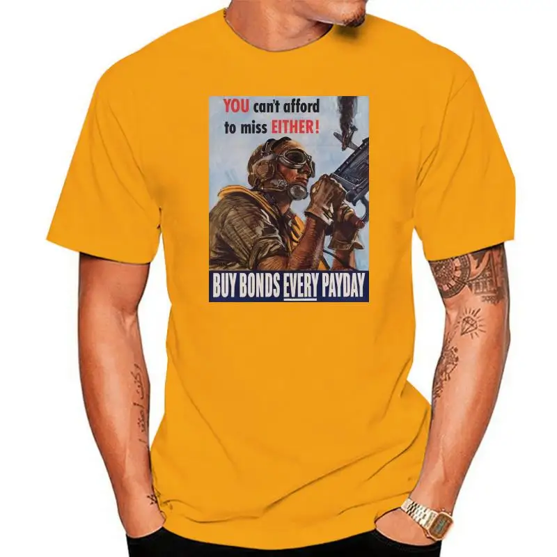 2024 Sommer Baumwolle T-Shirt weltkrieg 2 USA Propaganda Kaufen Anleihen Jeder Zahltag T-Shirt Militar Geschichte Mode T-Shirt