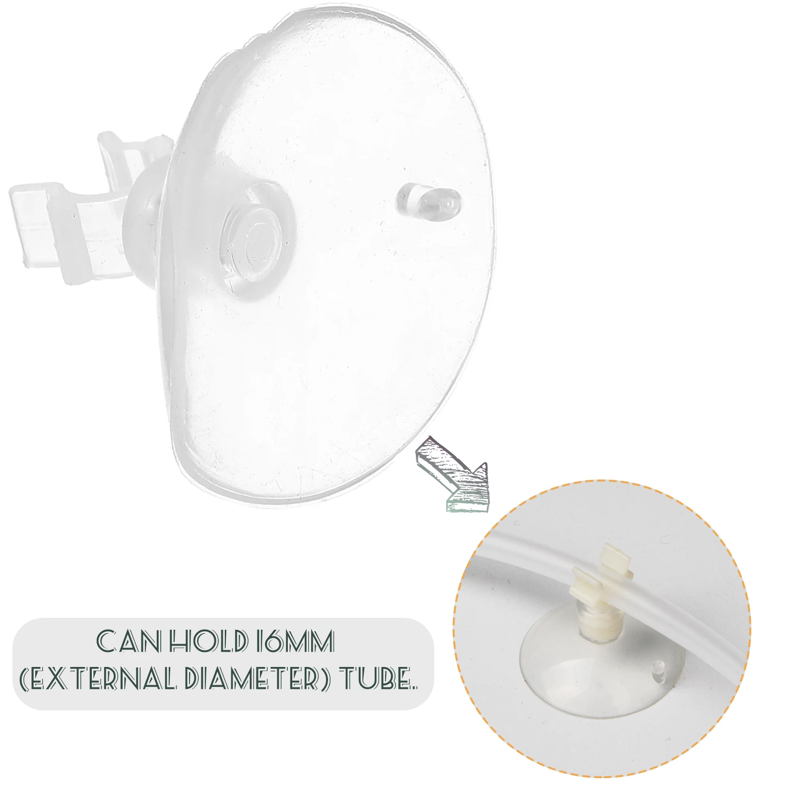 

8Pcs Strong Suction Mount Holder for Aquarium Fish Tank Transparent Plastic Tube Clip Fixing Tool 16Mm Tube Compatible