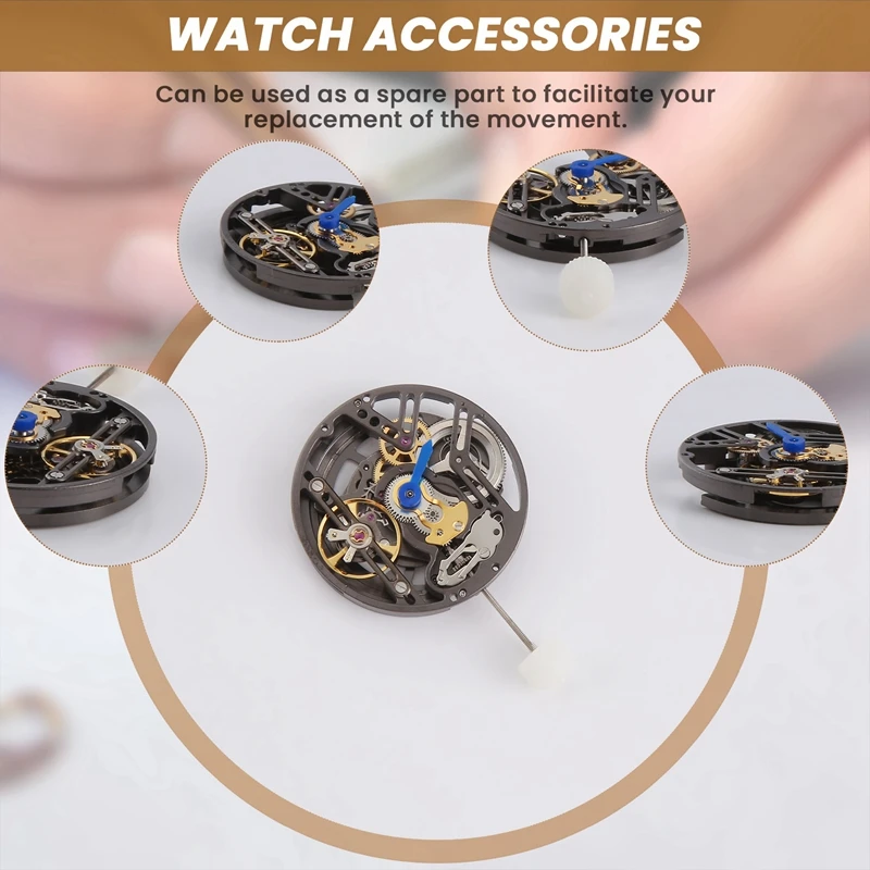 2025 New LB20 Hollow Three-Pin Automatic Mechanical Movement 3-Pin Watch Core Watch Accessories Watch Repair