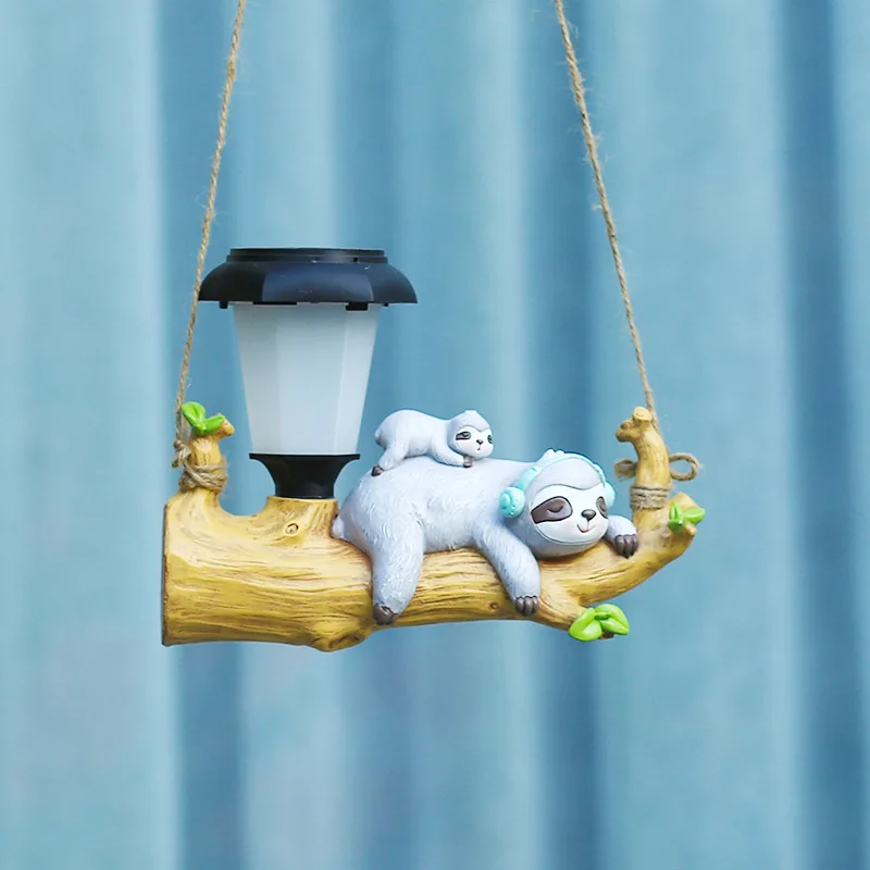 3Pcs/Lots New GardenSolar Light Squirrel Sloth Hanging Cartoon Animal Outdoor Garden Decoration