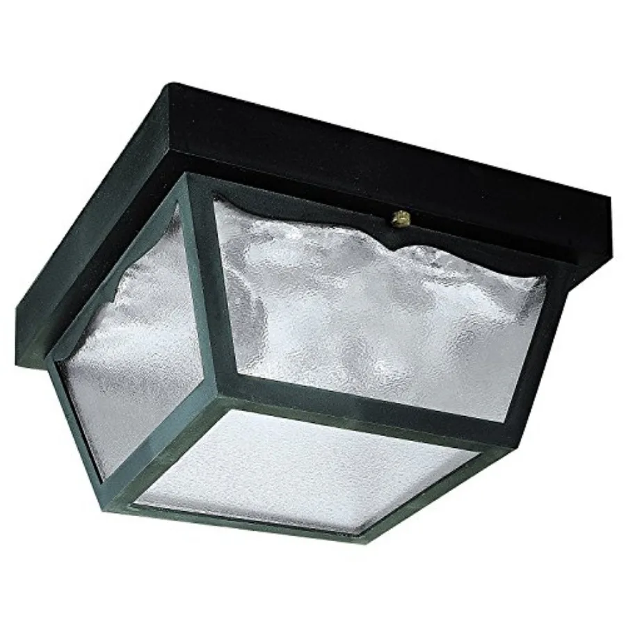 

6682300 Traditional Two-Light Outdoor Flush-Mount Fixture, Finish on Polypropylene, Frosted Glass Panels