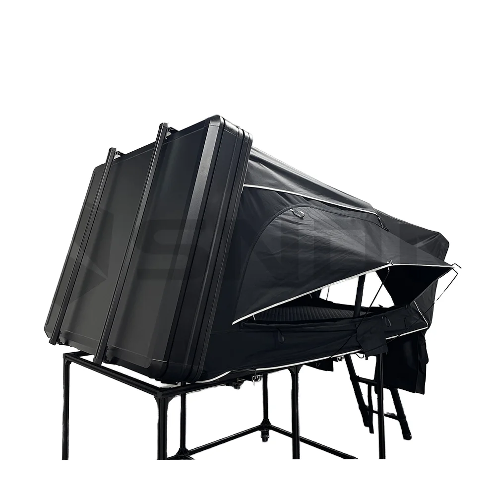 

Mansen High Quality Foldout Hard Shell Rooftop Tent 4x4 Large Space Black Camping Waterproof Aluminum Top Tent for Cars