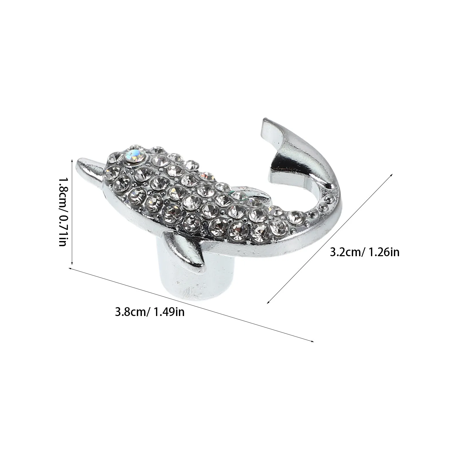 4Pcs Room Drawer Knobs Dolphin Design Single Hole Furniture Pulls Dresser Handles Crystal Inlay Ocean Theme
