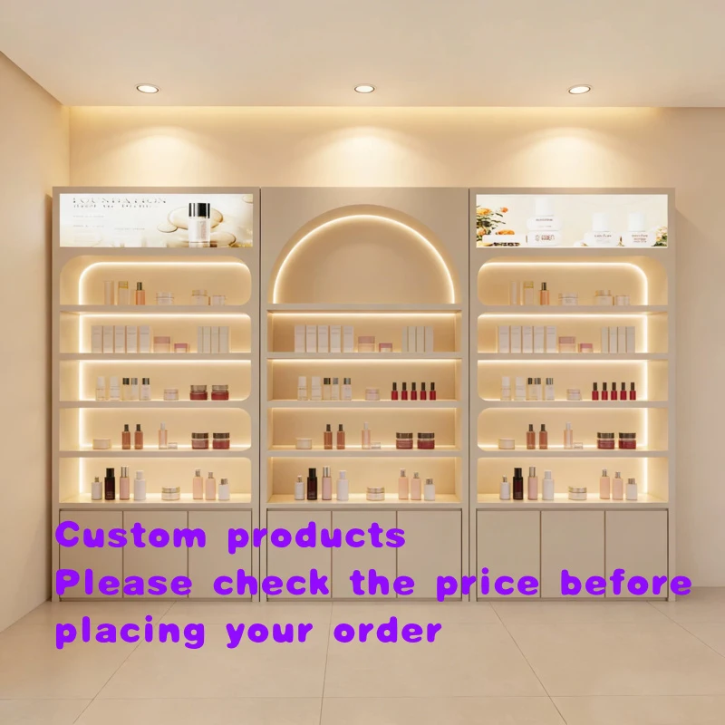 custom.Makeup Salon Display Cabinet Nail Polish Glue Storage, Skincare Products Display Stand, Cosmetics Storage Rack