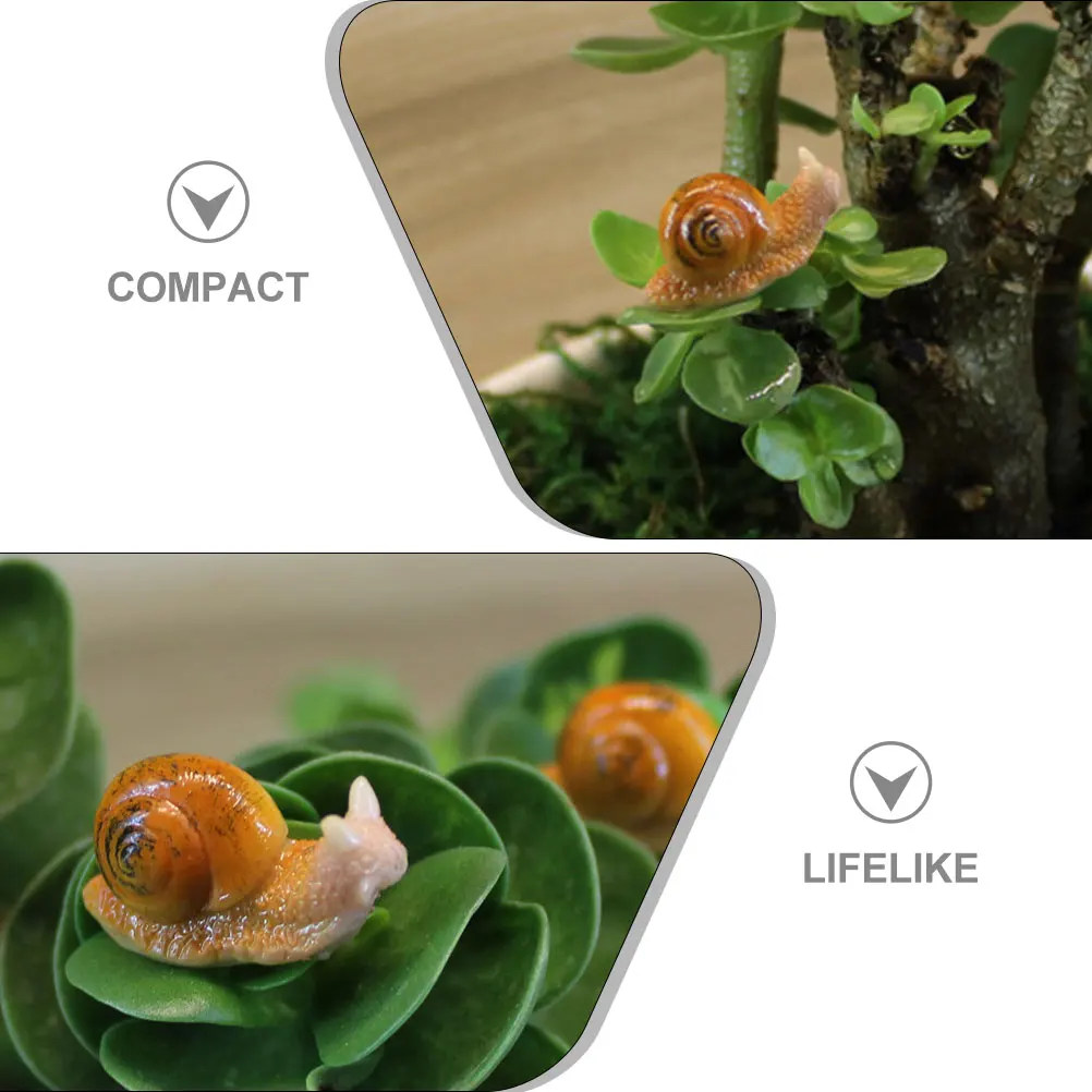 

20pcs Snail Figurines Resin Succulent Resin Snail Figurine Decor Micro Landscape Desk Ornaments Adorable Animal Crafts