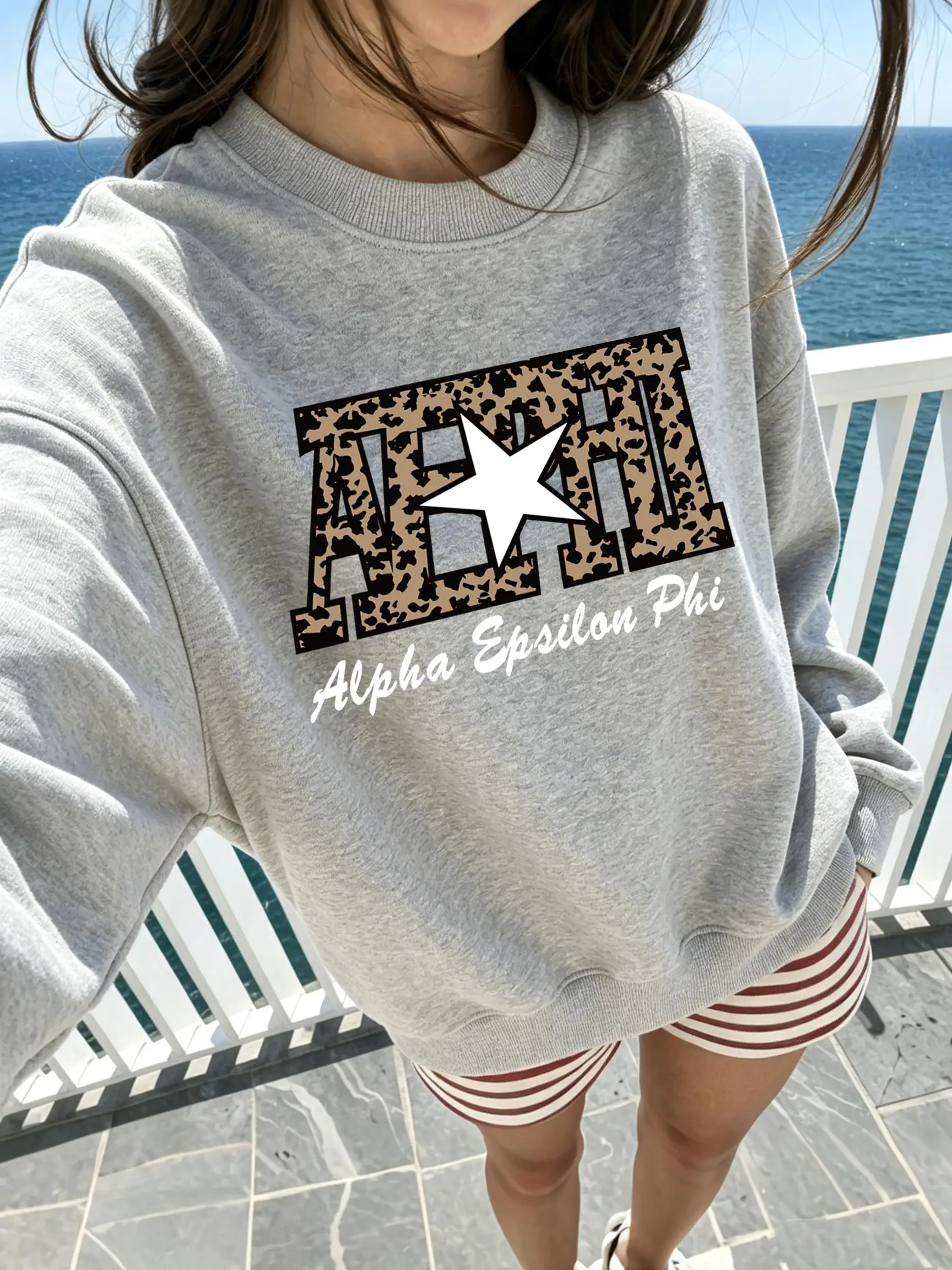 Winter Clothing Words - Sweat-shirt décontracté à col rond pour