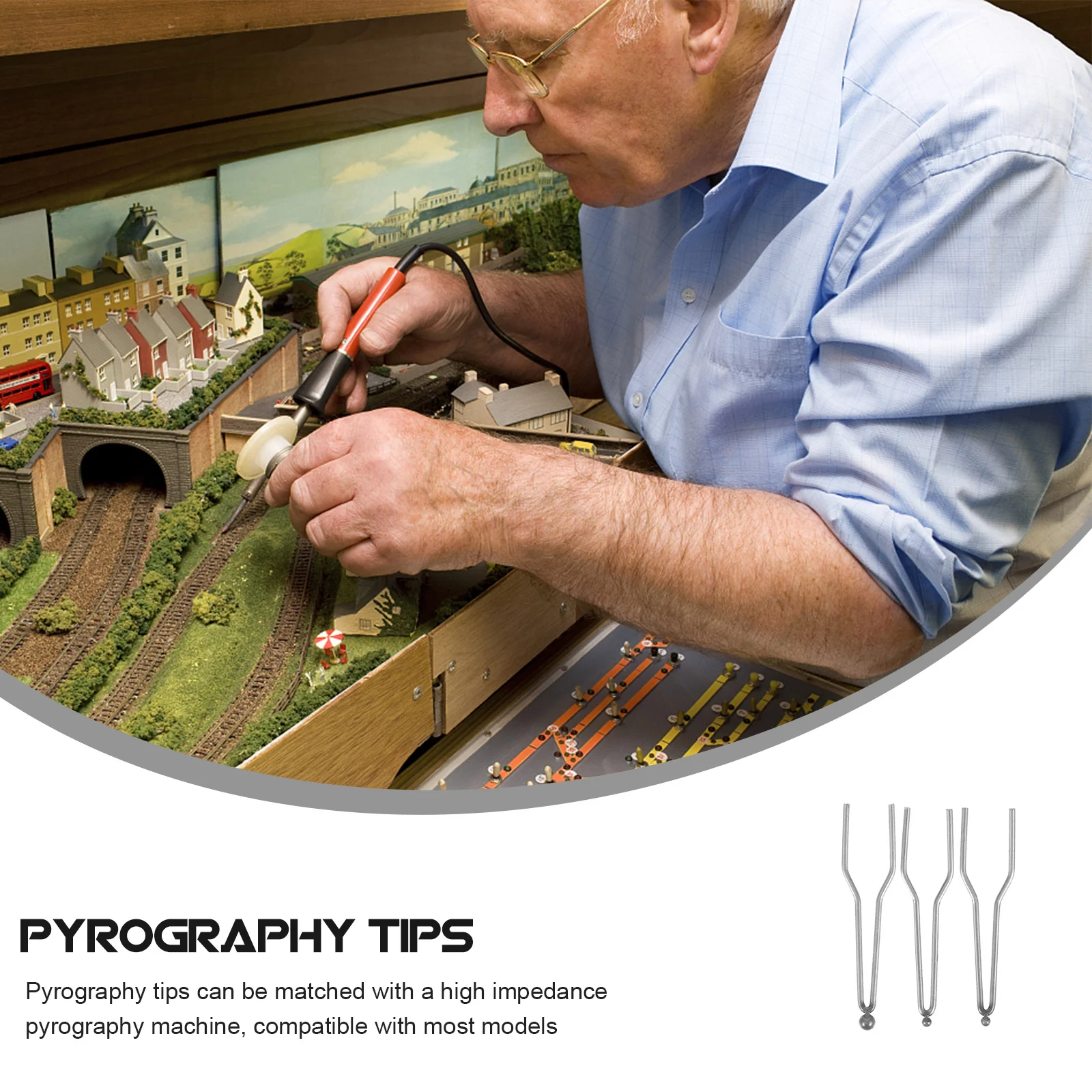 3pcs Wood Burning Tips Replacement Pyrography Wire Tips Durable For Diy Craft Engraving Compatible With High Impedance Machines