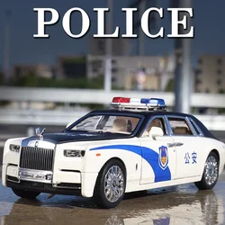 1/32 Rolls-Royce Phantom Car Model Toy Alloy Diecast Police Cars 6 Door Can Be Opened Sound Light Pull Back Vehicle for Boy Gift