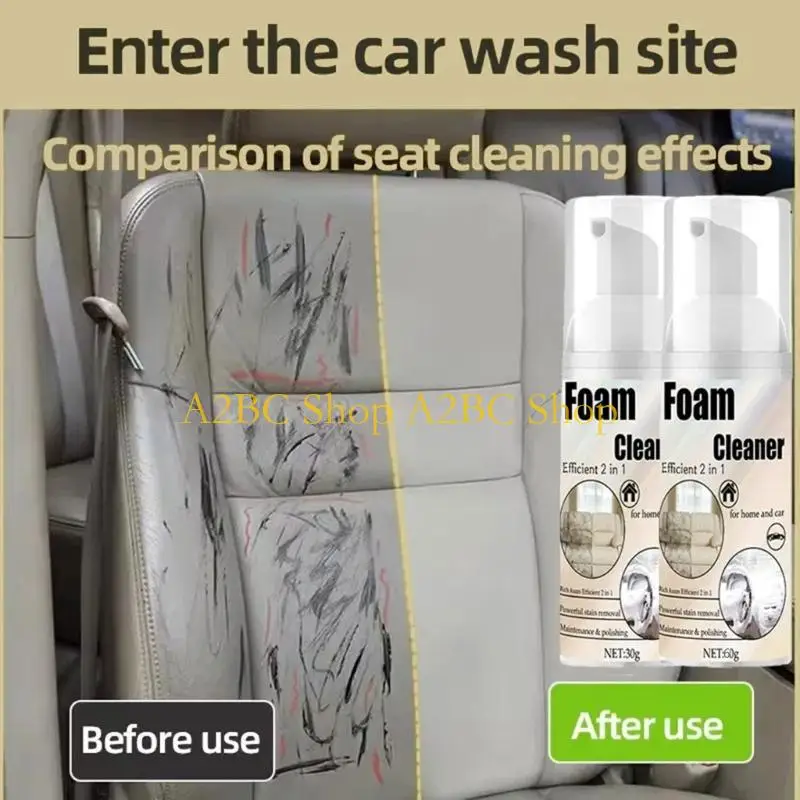 A2BC Time Saving Foam Cleaner Eliminates Hard Without Water Rinse for Sofa