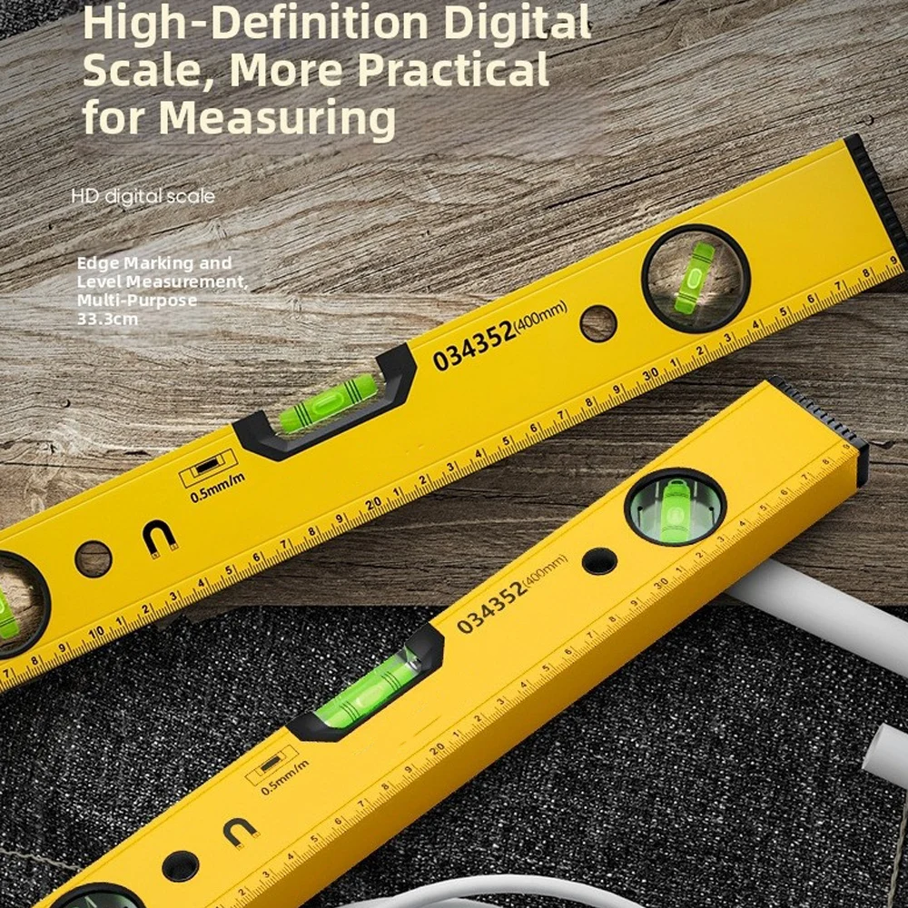 Aluminum Alloy Magnetic Level Measuring Tool  For Leveling And Measuring Includes Horizontal, Vertical, 45-degree Angle Bubbles