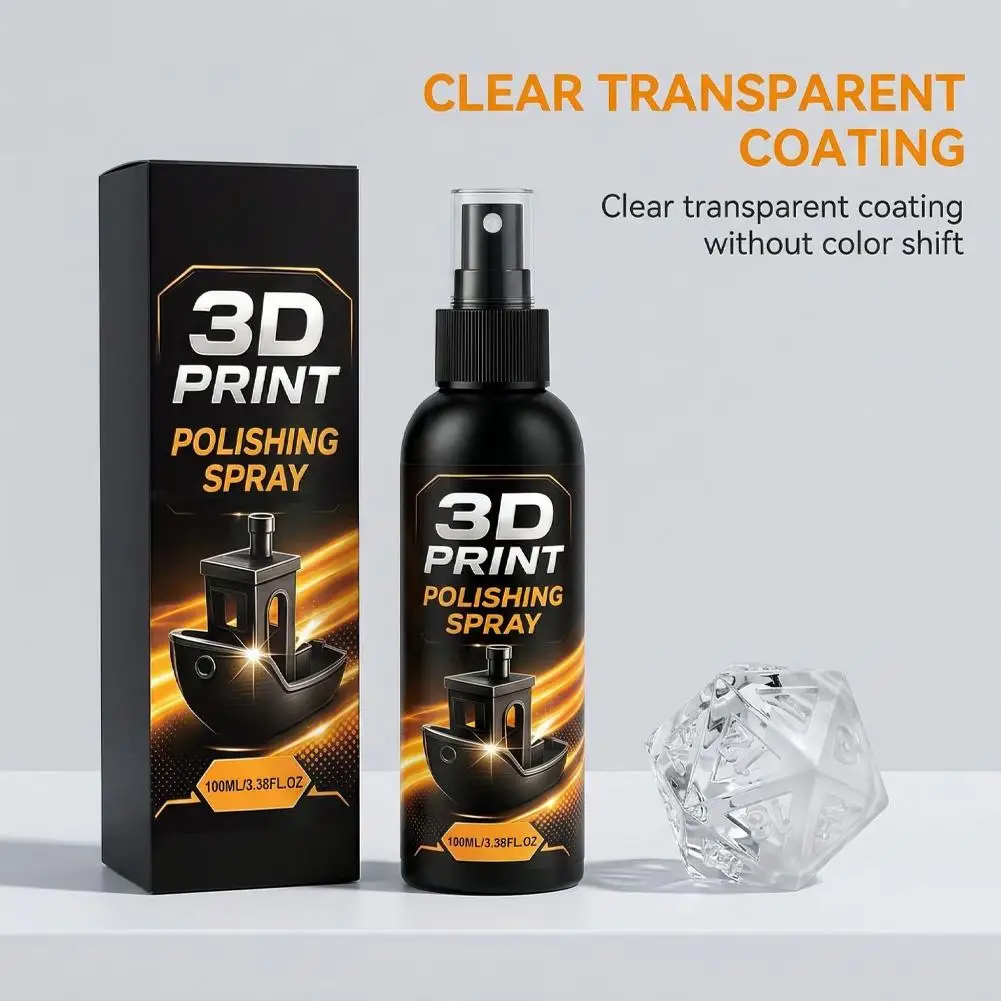 100ml Gloss Boosting 3D Print Polishing Spray Clear Self Leveling Top Coat Hide Layer Lines Fine Mist Protective Gloss Spray