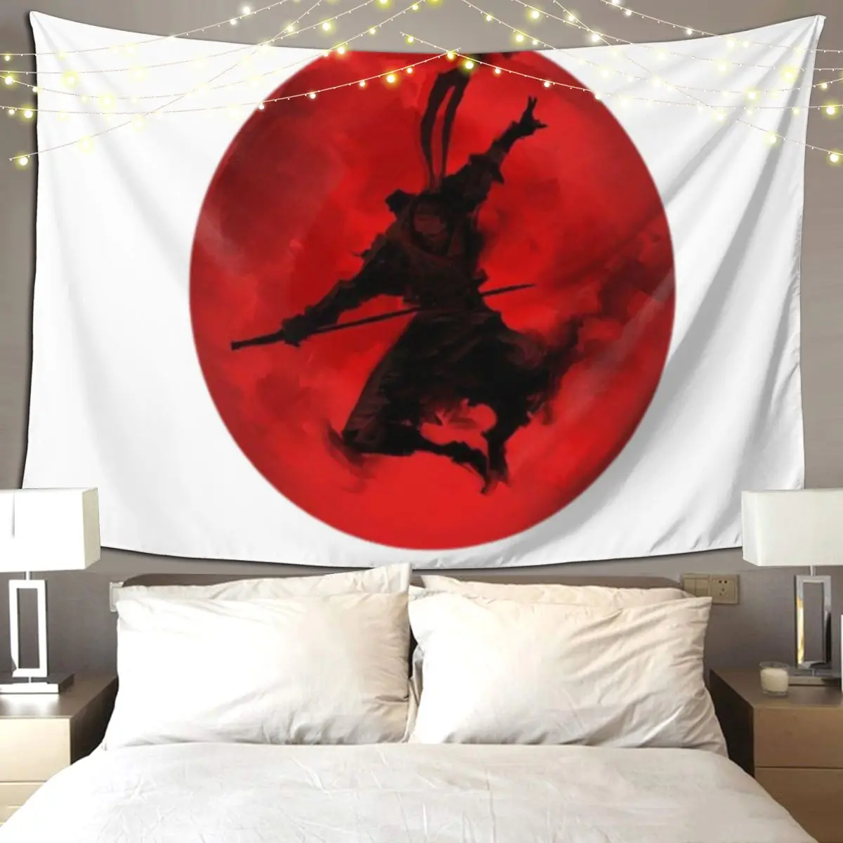 

Небесный самурайский гобелен в стиле хиппи, настенный эстетический гобелен для украшения дома для гостиной, спальни, комнаты в общежитии