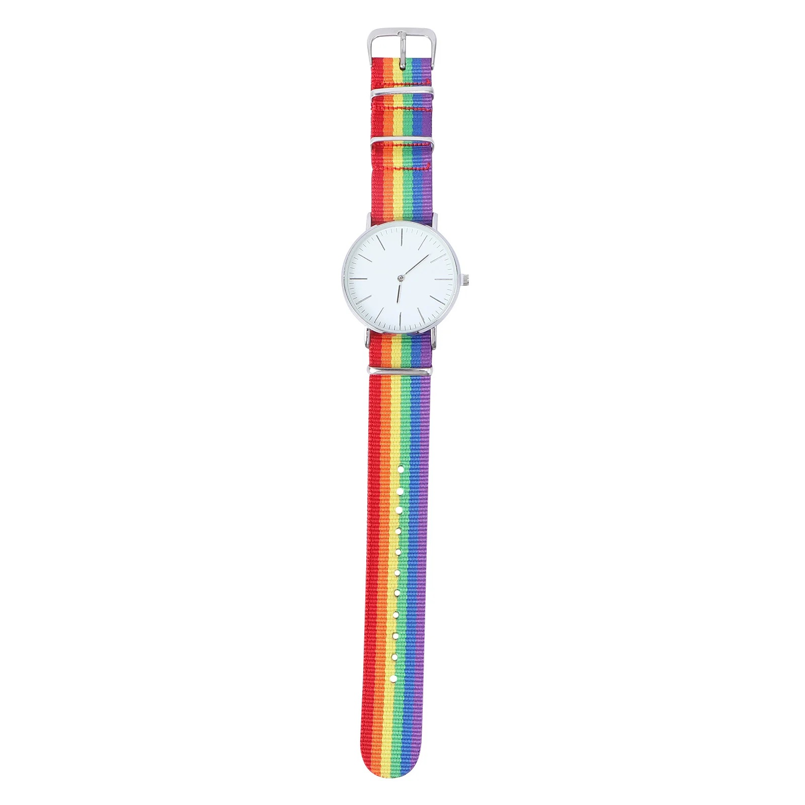 

Rainbow Designed Silver Quartz Watch Silent Durable Wrist Decoration Stylish Unisex Fashion Watch Precise Movement