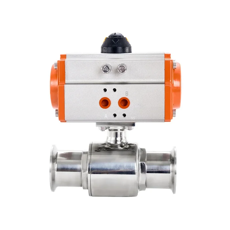 Sanitary Pneumatic Clamp Ball Valve Stainless Steel Double Acting Q611F-16P Pneumatic Quick Mounted Ball Valves