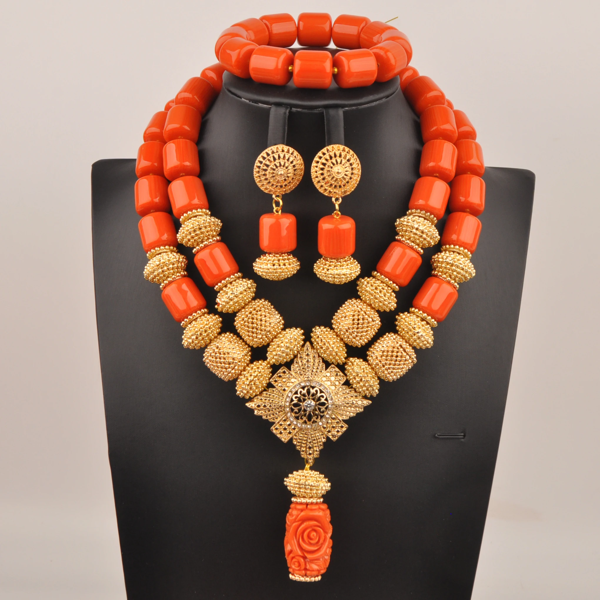 

Нигерийские свадебные украшения для невесты, белое ожерелье с имитацией коралла, африканский модный женский комплект украшений XIN-237