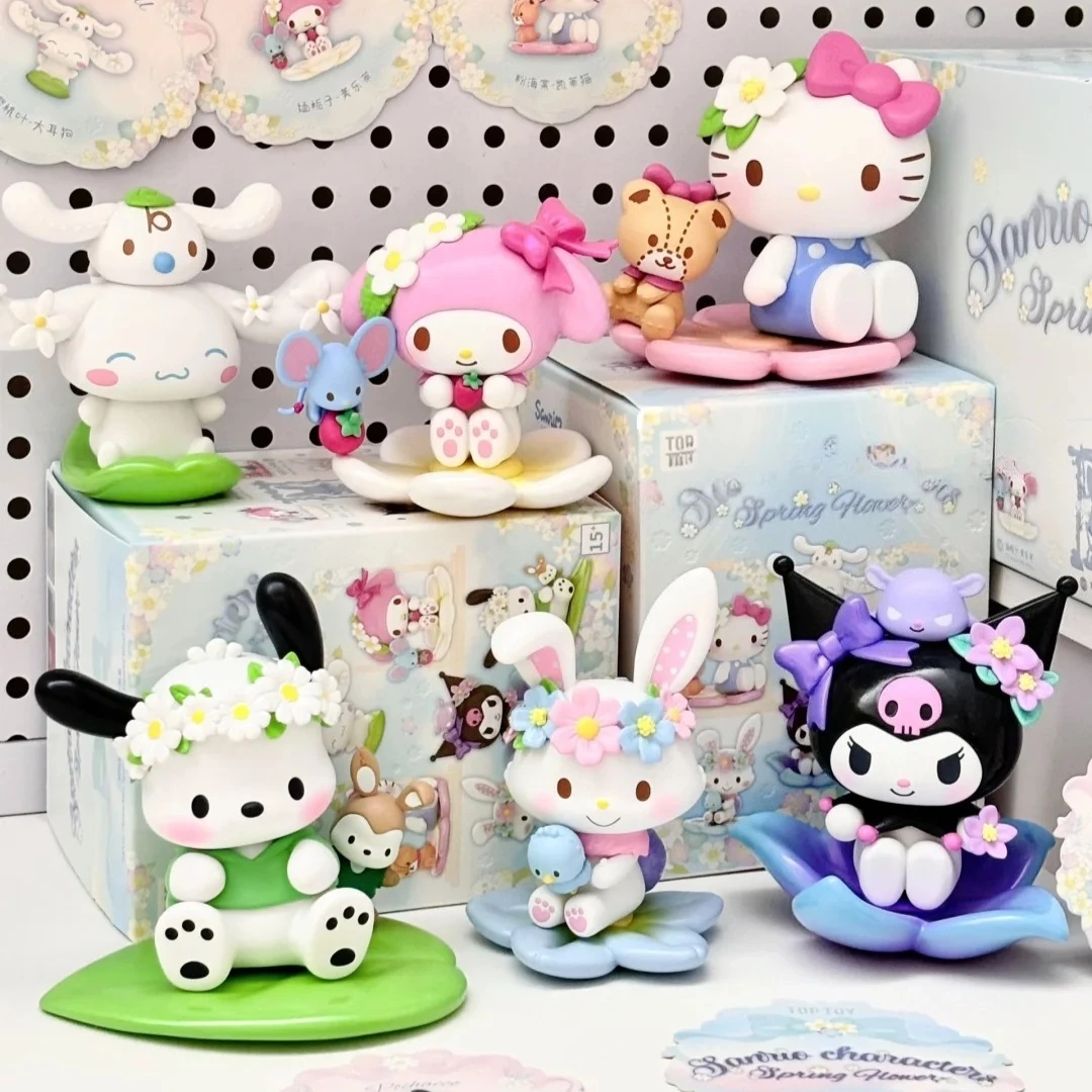 

Sanrio Spring Flower Series Blind Box Kawaii Model Doll Mystery Box Cute Anime Action Figures Surprise Bag Desktop Decorat Gift