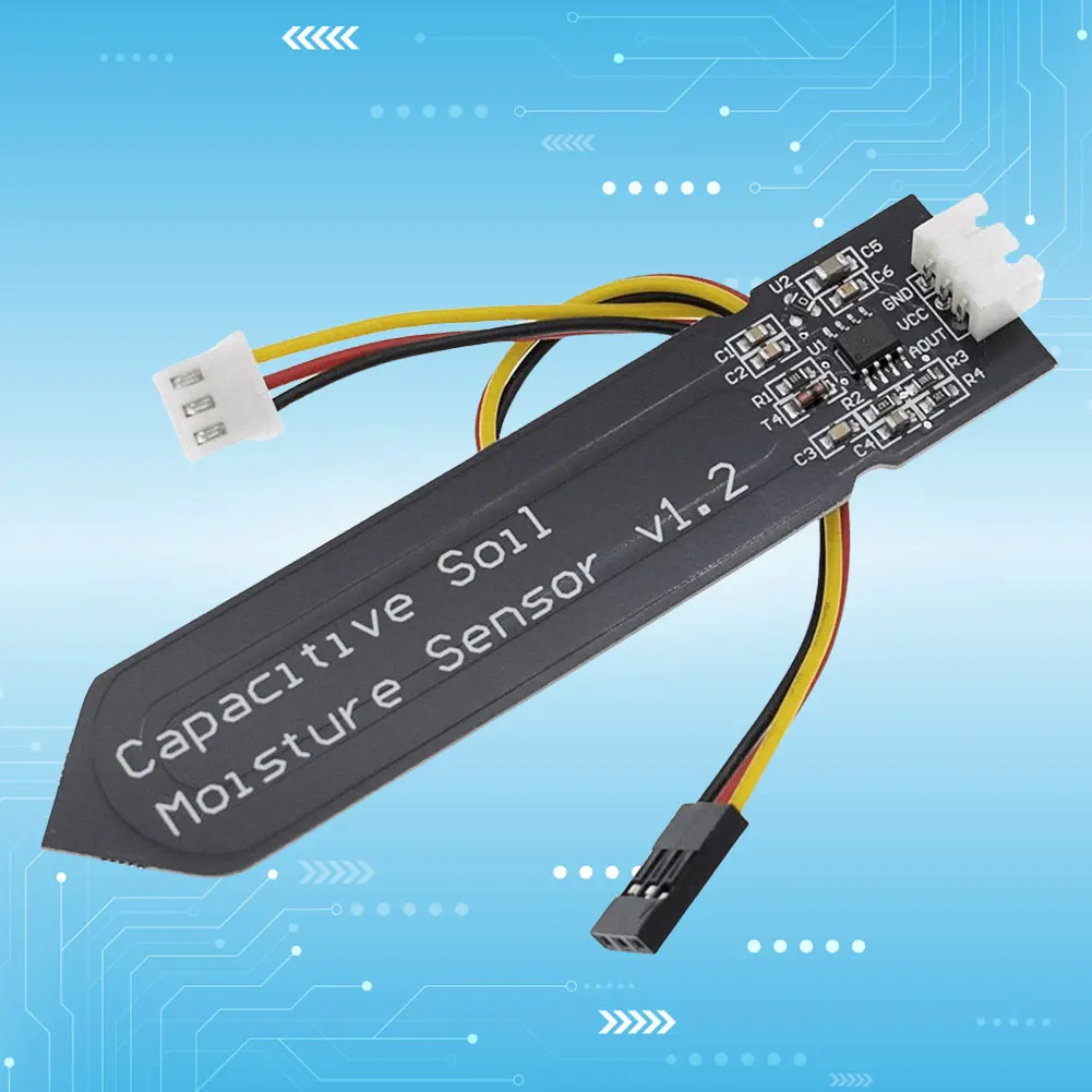 Capacitive Soil Moisture Sensor Module Wide Voltage 3.3V Moisture Detection Board Corrosion Resistant W/ Gravity for Arduino