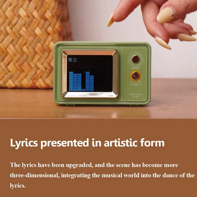 Retro Bluetooth-luidspreker Vintage audio-geluidssysteem Draadloze MP3-muziekspeler Ondersteuning Songteksten Display Kalender