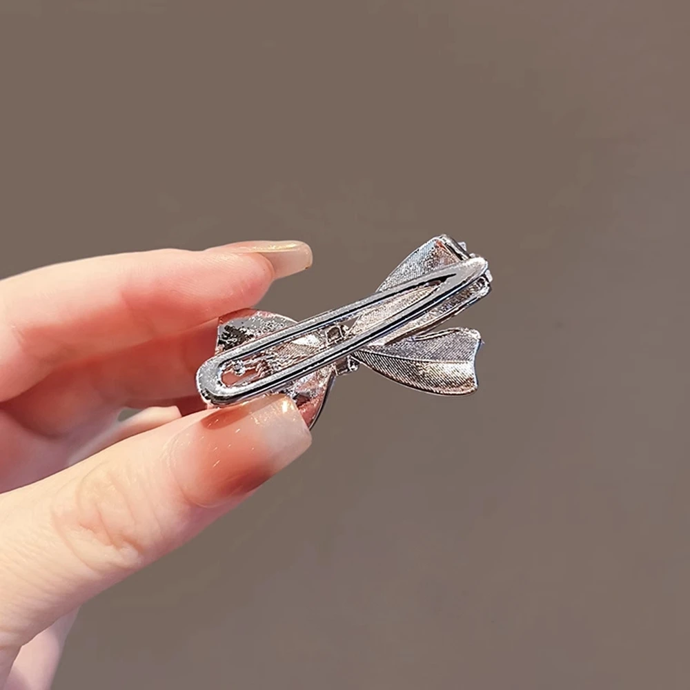 Романтические заколки для волос с бантом для женщин и девочек, блестящие заколки для волос со стразами, нежные модные украшения, аксессуары для волос